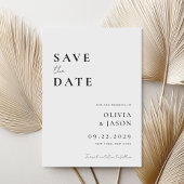 Moderne zwart-wit minimale bruiloft save the date