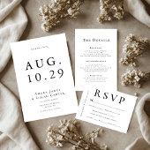 Moderne zwart-wit minimale bruiloft save the date