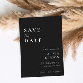 Moderne zwart-wit minimale bruiloft save the date