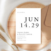 Moderne zwart-wit minimale bruiloft save the date