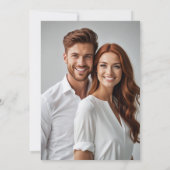 Moderne zwart-wit minimale monogram bruiloft save the date (Achterkant)