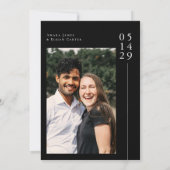 Moderne zwart-wit minimale trouwfoto save the date (Achterkant)