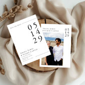 Moderne zwart-wit minimale trouwfoto save the date