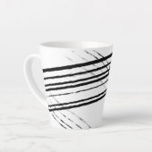Moderne zwart-wit Minimalistische Abstracte lijnen Latte Mok (Linkerhoek)