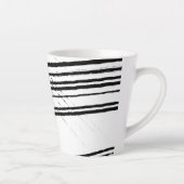 Moderne zwart-wit Minimalistische Abstracte lijnen Latte Mok (Rechts)