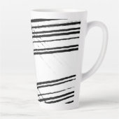 Moderne zwart-wit Minimalistische Abstracte lijnen Latte Mok (Rechts)