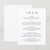 Moderne zwart-wit minimalistische bruiloft informatiekaartje (Voorkant / Achterkant)