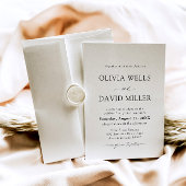 Moderne zwart-wit minimalistische bruiloft kaart