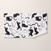Moderne Zwart-Wit Minimalistische Kat Bad Handdoek (Handdoek)