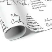 Moderne zwart-wit minimalistische kerstboom cadeaupapier (Rol Hoek)