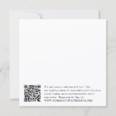 Moderne Zwart-Wit Minimalistische QR-code Trouwdag Kaart (Achterkant)