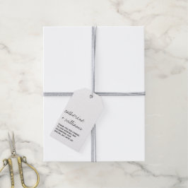 Moderne Zwart & Wit Minimalistische Script Bruilof Cadeaulabel