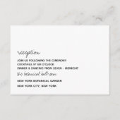 Moderne Zwart & Wit Minimalistische Script Bruilof Informatiekaartje (Voorkant)