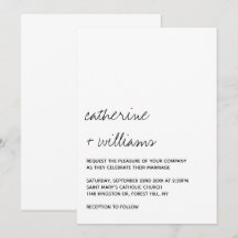 Moderne Zwart & Wit Minimalistische Script Bruilof