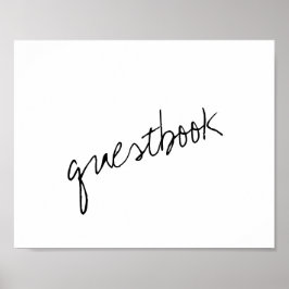 Moderne Zwart & Wit Minimalistische Script Bruilof Poster