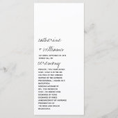 Moderne Zwart & Wit Minimalistische Script Bruilof Programmakaart (Voorkant)