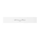 Moderne Zwart & Wit Minimalistische Script Bruilof Uitnodigingen Wikkel (Vlak)
