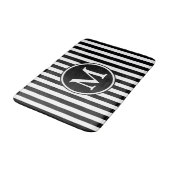 Moderne zwart-wit monogram badmat (Gekanteld)