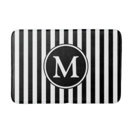 Moderne zwart-wit monogram badmat