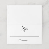 Moderne zwart-wit monogram bruiloft plaatskaartje (Buitenkant ongevouwen)