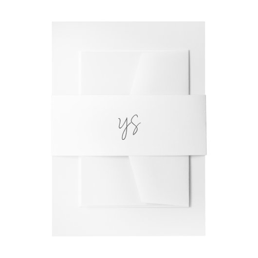 Moderne zwart-wit monogram chic huwelijksfeest uitnodigingen wikkel (Voorkant Voorbeeld)