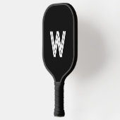 Moderne zwart-wit monogram initiaal pickleball paddle (Links)
