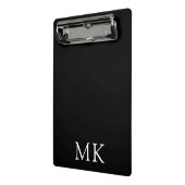 Moderne zwart-wit monogram Initialen Mini Klembord (Angled2)