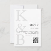 Moderne zwart-wit Monogram Minimalistische bruilof RSVP Kaartje (Voorkant)