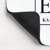 Moderne zwart-wit monogram muismat (Hoek)