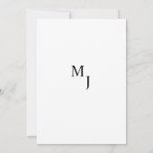 Moderne Zwart-Wit Monogram save the date (Achterkant)