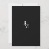 Moderne Zwart-Wit Monogram Trouwuitnodiging Kaart (Achterkant)