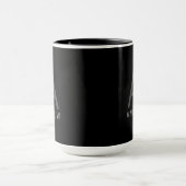 Moderne Zwart & Wit Monogrammed Koffie Mok (Midden)