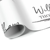 Moderne zwart-wit monogrammed naam cadeaupapier (Rol Hoek)