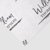 Moderne zwart-wit monogrammed naam tissuepapier (Detail)