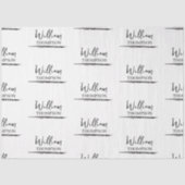 Moderne zwart-wit monogrammed naam tissuepapier (Voorkant)