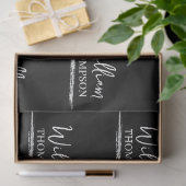 Moderne zwart-wit monogrammed naam tissuepapier (Geschenk)