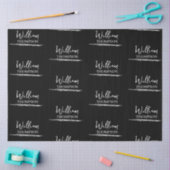 Moderne zwart-wit monogrammed naam tissuepapier (Craft)