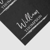 Moderne zwart-wit monogrammed naam tissuepapier (Detail)