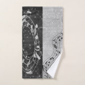 Moderne zwart-wit muzieknoten bad handdoek (Handdoek)