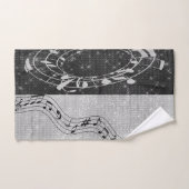 Moderne zwart-wit muzieknoten bad handdoek (Handdoek)