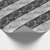 Moderne zwart-wit muzieknoten cadeaupapier (Hoek)