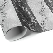 Moderne zwart-wit muzieknoten cadeaupapier (Rol Hoek)