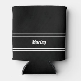 Moderne Zwart & Wit Naam Minimalistisch Blikjeskoeler