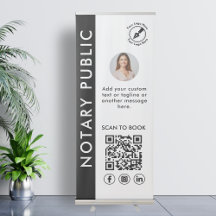 Moderne Zwart & Wit Notaris Openbare Foto Logo QR