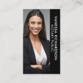 Moderne zwart-wit notaris verticale foto QR-code Visitekaartje (Voorkant)