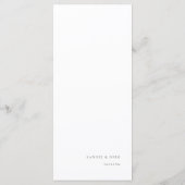 Moderne Zwart-wit Olijftak Bruiloft Menu (Achterkant)