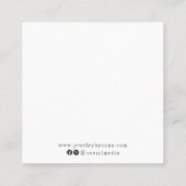 Moderne zwart-wit oorbel studs display vierkante visitekaartje (Achterkant)