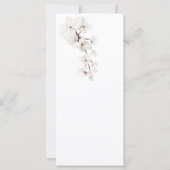 Moderne Zwart Wit Orchideeën Bloemen Bruiloft Menu (Achterkant)