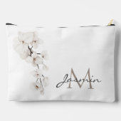 Moderne zwart-wit orchideeën Floral Monogram Etui (Achterkant)