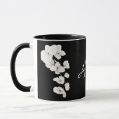 Moderne zwart-wit orchideeën Floral Monogram Mok (Links)